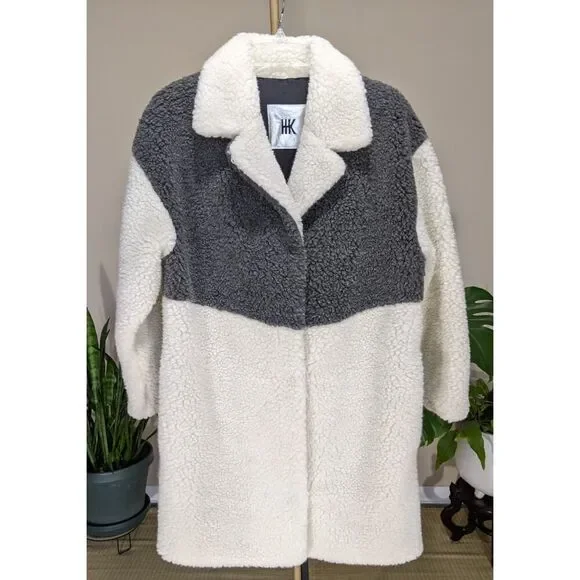 NWOT 100% Natural Sheep WOOL MEDIUM WEIGHT HK brand teddy bear coat. - Picture 3 of 16